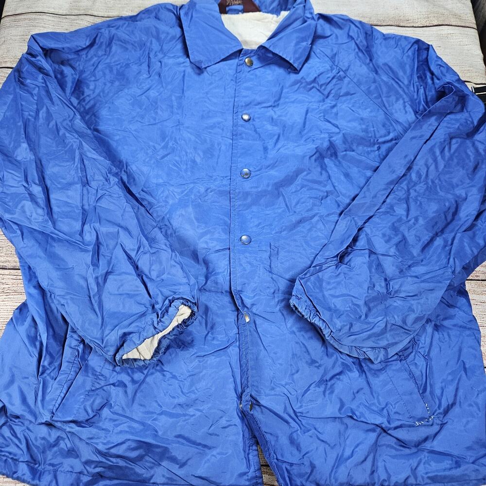 Vintage Snap Button Windbreaker Kingsport Size XL Blue Plain Distressed